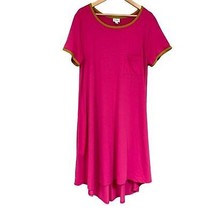  LuLaRoe Carly Pink Swing Dress Womens 2XL Relaxed Flowy  Barbiecore Bubblegum - £42.90 GBP