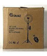 GOAMZ 10&quot; LED Ring Light w/ Tripod Stand &amp; Phone Holder 3 Color Modes *O... - £23.70 GBP