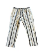 Soft Surroundings Bartley Linen Cotton Blend Pants Cropped Stripe Size L... - $67.44 CAD