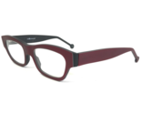 Vintage La Eyeworks Gafas Monturas MILES 337M Negro Burdeos Rojo 48-18-135 - $74.22