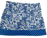 Susan Graver Blue and White Floral and Polka Dot Lined Knit Pencil Skirt... - $18.99