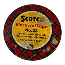 Vintage 1950s Scotch Electrical Tape Tin 33 3M Company Red Green Tartan w/ tape - £7.40 GBP