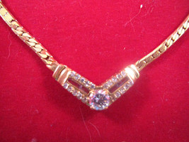 Vintage Swarovski 14kGE Yellow Gold Filled Necklace - Elegant - £39.68 GBP