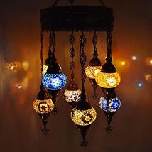 Handmade, Authentic, Mosaic Chandelier, Tiffany Style Glass, Moroccan/Ot... - £119.74 GBP