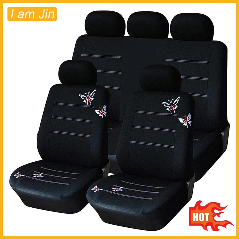 Universal Butterfly Embroid Car Seat Cover Breathable Seat Cover Protect... - £25.04 GBP+