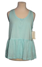 Eye Candy Women&#39;s Tank Top Ruffled Size Large L Easter Egg Blue NEW NWT - £10.79 GBP