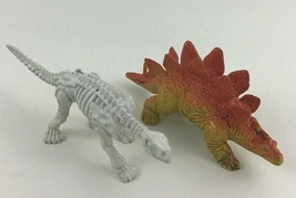 Vintage 1992 Dinosaurs 2pc Lot Stegosaurus Stego Skeleton Prehistoric Realistic - $15.79