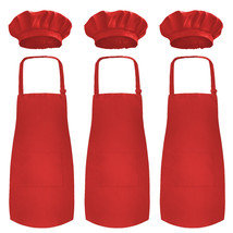 Novelty Place Kid&#39;s Apron with Chef Hat Set - Kid&#39;s Size - Painting Wear 3 Pack - £11.50 GBP