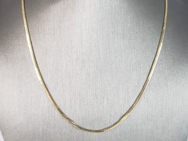 Womens Vintage Estate 14K Yellow Gold Herringbone Necklace 3.9g E3738 - £375.89 GBP