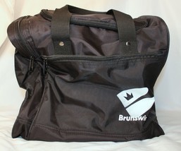 Black Canvas Brunswick Duffel Bag Holds Single Bowling Ball 3 Pouches 01... - $24.74