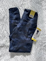 Danskin Super Soft 7/8 Legging Side Pockets High Waist Blue Camouflage N... - £15.26 GBP