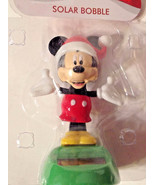 New Disney Santa Mickey Mouse Solar Bobble Head - $19.99