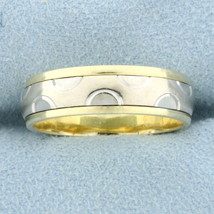 Unique Two Tone Band Ring in 14K Yellow and White Gold - £344.27 GBP