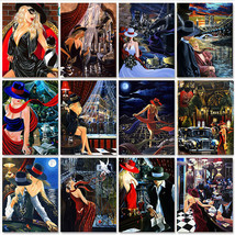 Paint By Numbers Kit Sexy Girl Figure Art DIY Oil Painting On Canvas for Adults - £13.50 GBP