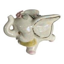 Vintage Elephant Bank – Lustreware Ceramic with Flowers – Essay New York... - $24.30