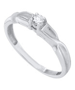 10kt White Gold Womens Round Diamond Solitaire Promise Bridal Ring 1/8 Cttw - £176.55 GBP