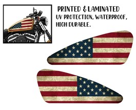 Motorcycle tank sticker / skin Usa flag decals 2pcs Fits For Most Harley - £20.97 GBP
