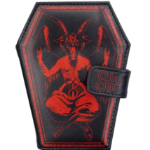 Kreepsville 666 Baphomet Coffin Black Red Bi-Fold Wallet Vegan Leather Snap NWT - £18.81 GBP