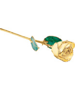 Lacquered Cream Yellow Rose with Gold Trim - £80.54 GBP