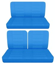 Fits 1968 Ford Galaxie 2dr sedan Front 50-50 top and solid Rear seat covers blue - $130.54