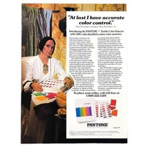 Pantone Textile Color Print Ad 1988 8.5x11&quot; Mary McFadden Vintage 80s In... - $17.73