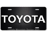 Toyota Text Inspired Art White on Mesh FLAT Aluminum Novelty License Tag... - $16.19