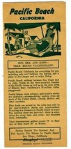 Pacific Beach California Brochure 1950&#39;s Sun Sea &amp; Sand Year Round Vacationland - £27.66 GBP