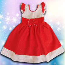 Nwt Girls Kids Fashion Cute Minnie Princess Red White Dots Children Dress Size 4 - £7.82 GBP