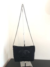 Authentic CHANEL VIP Large CC Makeup Black Cross Body Clutch Shoulder Chain Bag - £338.91 GBP