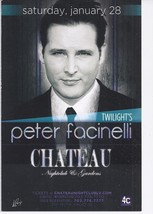 PETER FACINELLI  @ CHATEAU Nightclub Las Vegas Promo Card - $1.95