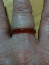 Estate Natural Orange Carnelian Band Ring Size 8.5 Taurus Birthstone EUC - $32.00