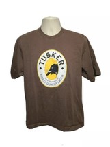 Tusker Kenya Breweries Ltd Finest Quality Lager Adult Large Brown TShirt - £19.14 GBP