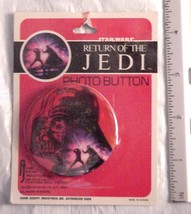 Star Wars Return of the Jedi 1983 Darth Vader Luke Skywalker Pin Back Badge NIP - £15.81 GBP