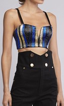 NEW ALICE McCALL  Sparkling Glam Lurex Bustier Crop Top (Size 4) - MSRP $245.00! - £119.84 GBP