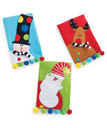 Christmas Towel - Santa, Snowman or Reindeer Pattern Colorful Linen Guest Towel - £7.18 GBP