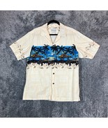 Bishop St Apparel Shirt Mens Large Hawaiian Loud Sunset Palm Trees Ocean... - $27.32