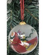 Cloisonne Winter Flying Santa Saint Nicholas Glass Christmas Ornament Wi... - £19.38 GBP