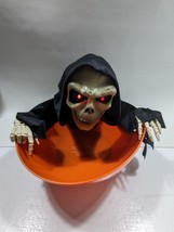 Magic Power Halloween Animated Skeleton Candy Bowl Eyes Light Up &amp; Sound Working - £38.88 GBP