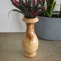 Hand Carved Olive Wood Decorative Vases, Unique Wood Vase for Dried Flowers - £64.25 GBP