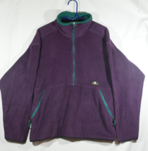 Vintage Sierra Designs Fleece 1/2 Zip Jacket Purple Green XL Pockets - £23.59 GBP