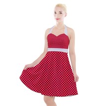 NEW! Women&#39;s Vintage Modern Halter Party Swing Dress Regular and Plus Available! - £31.34 GBP+