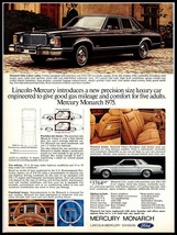 1974 Magazine Car Print Ad - MERCURY Monarch Ghia 4 Dr Sedan, 2 Dr Coupe A7 - $7.91