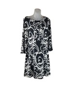 White House Black Market Mini Dress WOMENS M Black White Stretch 3/4 Bel... - £18.81 GBP