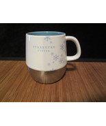 Starbucks Coffee Mugs Holiday 2007 Stainless Steel White Blue Snowflake ... - $14.99