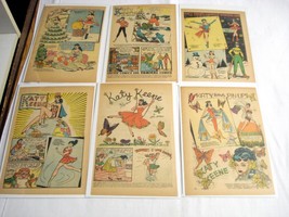 11 Katy Keene 1950&#39;s Winter, Butterfly &amp; Animal Comic Pages includes Pap... - $19.99