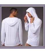 Luxury Soft Silk Hooded Long Sleeved Leisure Lounger White Brown Black o... - £13.54 GBP