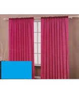 TWO Panels CHECKED Texture Rod Pocket SHEER VOILE Fabric Curtain Set - H... - £7.78 GBP