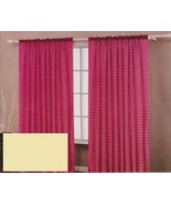 TWO Panels CHECKED Texture Rod Pocket SHEER VOILE Fabric Curtain Set - B... - £7.78 GBP