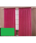 TWO Panels CHECKED Texture Rod Pocket SHEER VOILE Fabric Curtain Set- SA... - £7.78 GBP