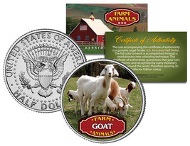 GOAT * Collectible Farm Animals * JFK Kennedy Half Dollar U.S. Colorized... - £6.73 GBP